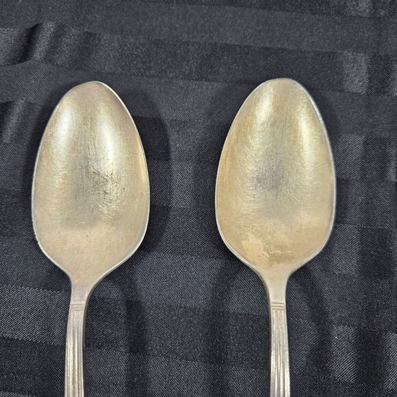 Vintage Oneida Community Plate Serving Spoons Coronation Pattern Set of 4 - Picture 6 of 11